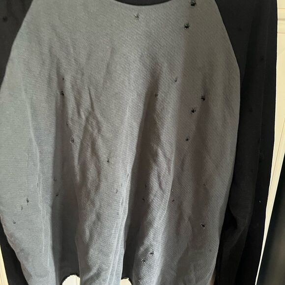 Michael Lauren Distressed Long Sleeve Sweatshirt Athleisure Lounge L - Picture 7 of 11